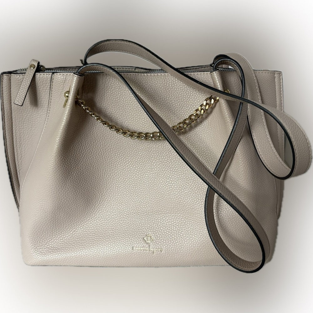 Nanette Lepore Vegan Beige Leather shoulder Bag